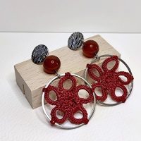 B.O. rouge et cornaline Fleurs Rondes