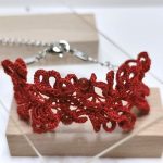 Collection Algues - soie rouge et hématite