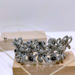 Collection Algues - soie grise et hématite
