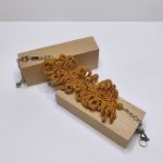 Bracelet soie ocre et oeil-de-tigre gold