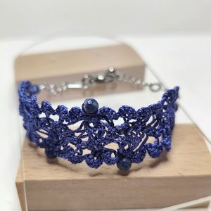Bracelet Intemporels soie bleue et sodalite
