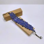 Dentelle de soie bleue et perles en sodalite - Les Intemporels