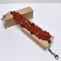 Collection Les Intemporels - Bracelet soie rouge et onyx