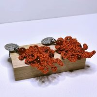 Dentelle de soie orange et cornaline