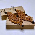 Collection ailes de Papillon - soie ocre et oeil-de-tigre