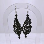Boucles d'oreilles dentelle noire et onyx