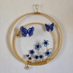 Suspension en bambou et dentelle de soie