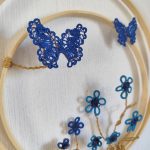 Détail dentelle bleu contemporaine