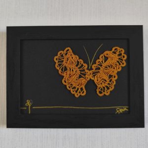 Cadre entomologique moderne noir et ocre